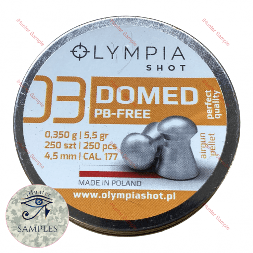Olympia Shot Domed PB Lead Free .177 Pellets Sample