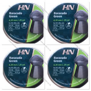 H&N Baracuda Green .25 Pellets